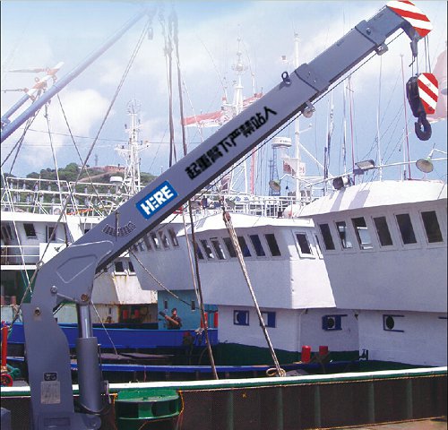 8吨船用吊机 折臂式船吊 船尾吊厂家8吨液压船用起重机