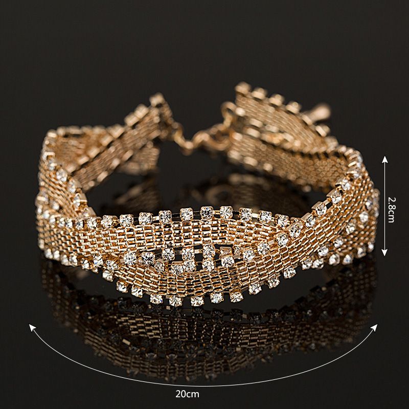 Simple Style Solid Color Rhinestones Alloy Wholesale Bracelets display picture 4