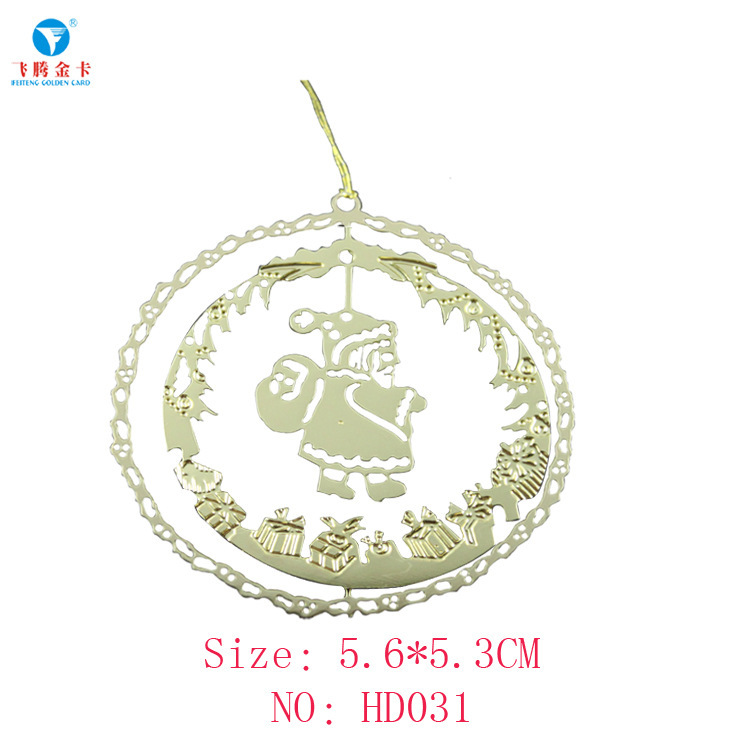 Holiday Decorations Making Elk Pendant Cartoon Characters Santa Claus Metal Hollow Hanging Ornaments Copper Material