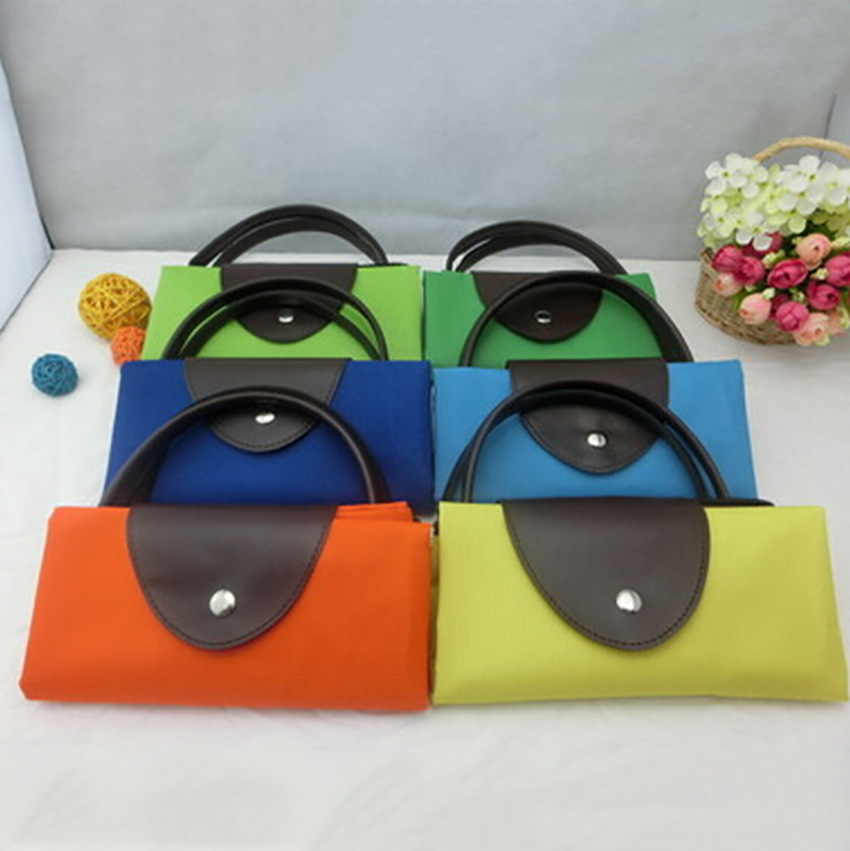 跨境创意折叠袋便携时尚牛津布折叠手提袋 大容量购物袋 礼品印字