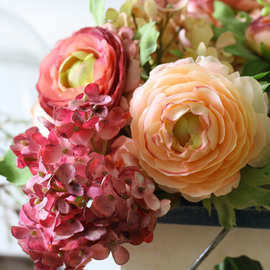 高端软装 仿真花束陆莲绣球花新娘手捧花欧式复古假花餐桌装饰花