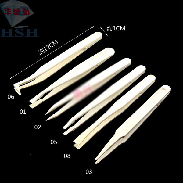 anti-static white plastic children's tweezers dust-free