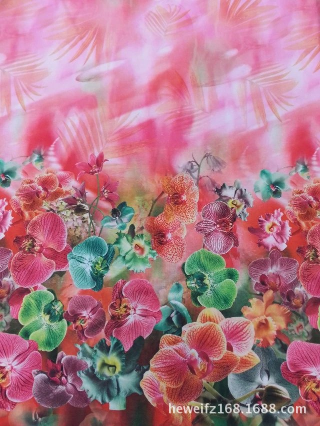 转移印花厂 F8615供应花型加工印花可印雪纺 涤棉 针织等服装面料