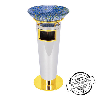 【厂家直销】酒店烤漆不锈钢花纹宝鼎烟灰桶 时尚创意圆形垃圾桶|ms