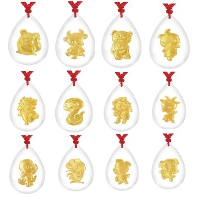 crystal Gold Chinese Zodiac Pendant crystal Zodiac Jewelry Year of fate Zodiac Pendant Cartoon Zodiac