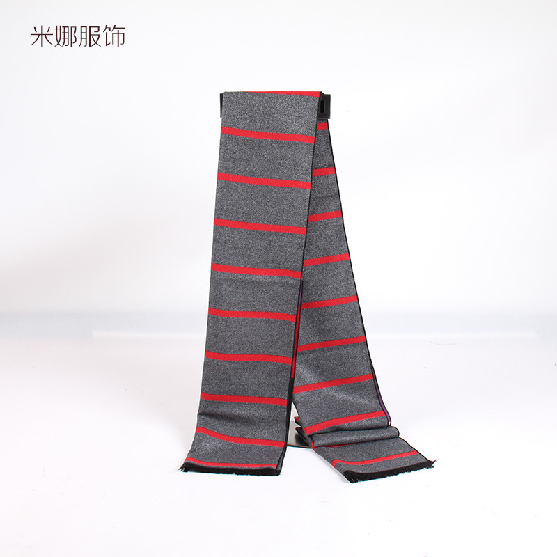 仿羊绒秋冬新款男士围巾保暖围巾围脖格子围巾一件代发