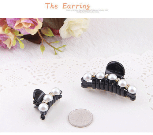 Korean version of women's pearl-encrusted hairpins large and small grippers jewelry wholesale 2 yuan store supply wholesale