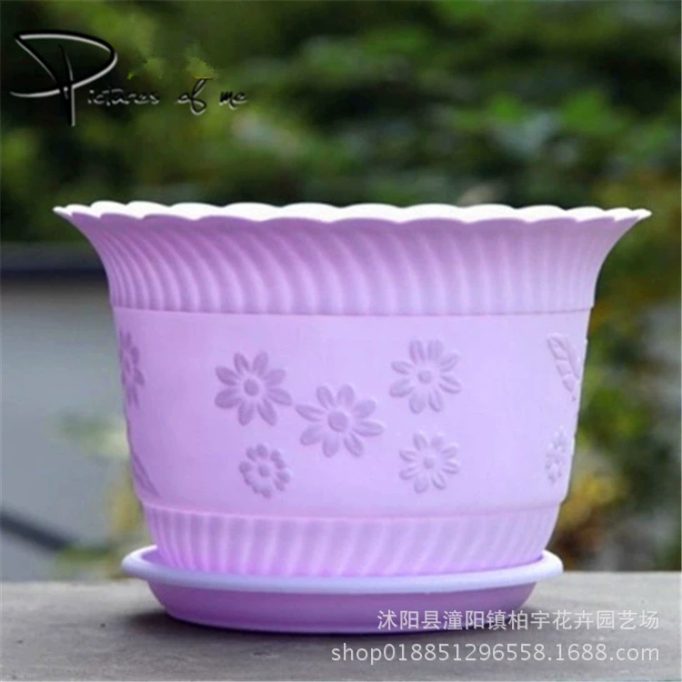 Оптовая Лотос Горшок Волна Кружева Совершенно Новый PP Смола Пластиковый Цветочный Горшок Отправить Лоток Большой Цветок мясистый Цветочный Горшок