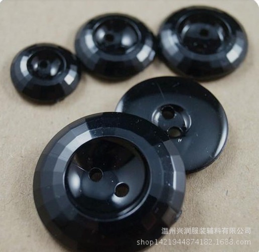 厂家直销 热卖高档黑色双眼格子倒边碗扣毛呢大衣风衣鸟巢形扣子