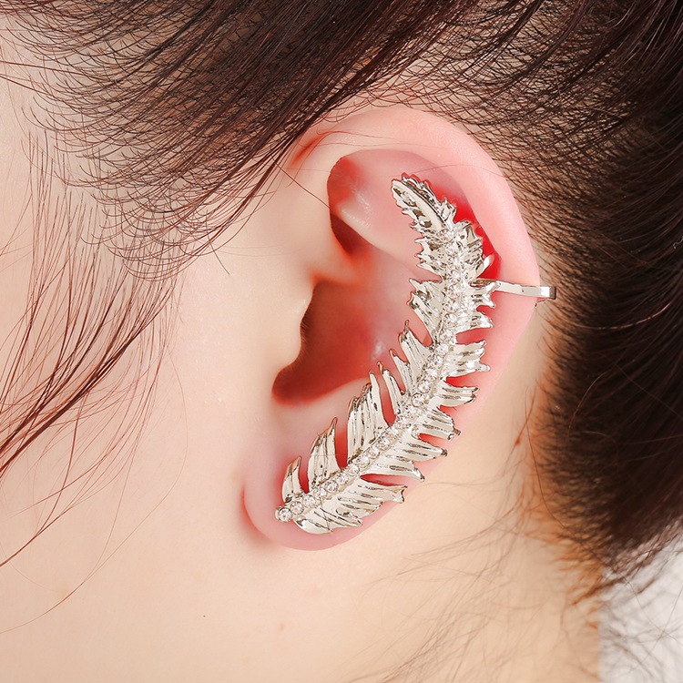 Alloy Diamond Creative Leaf Ear Clip display picture 7