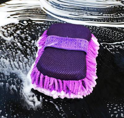 大号长款高密度珊瑚虫洗车手套 海绵洗车手套 擦车清洁用品手掌|ms