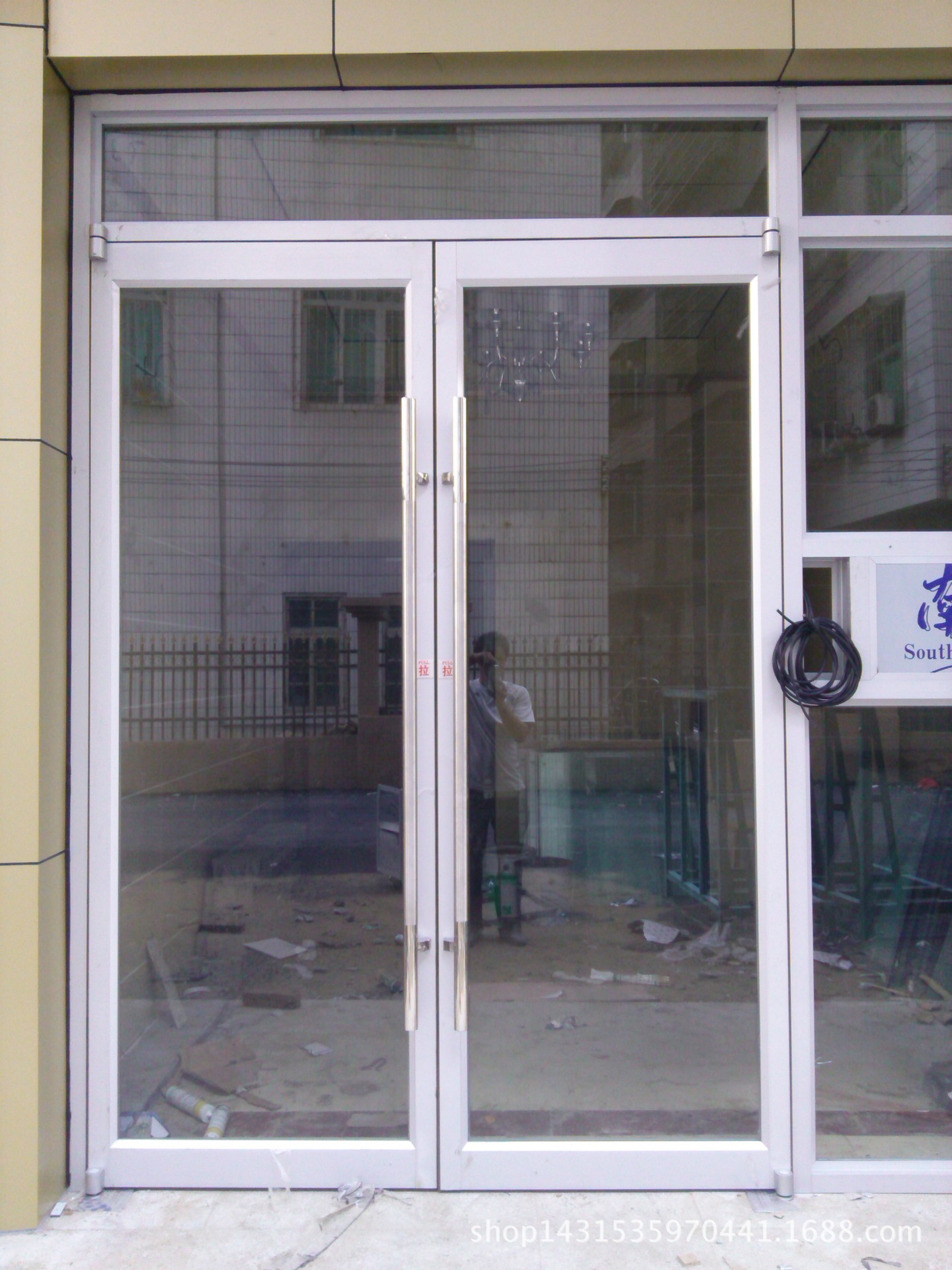 办公楼门禁大门，楼宇刷卡铝合金大门|ms