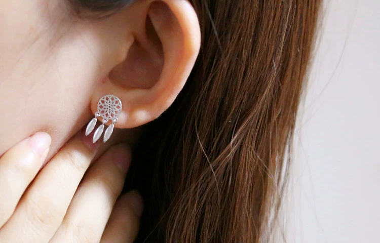 Серьги, аксессуар, образец серебро 925, корейский стиль, проба серебра 925