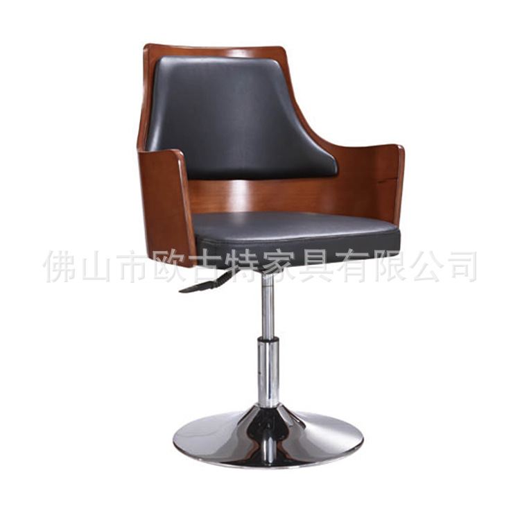 厂家批发弯木板高脚凳酒吧椅清吧休闲吧台椅家具可旋转升降椅实木