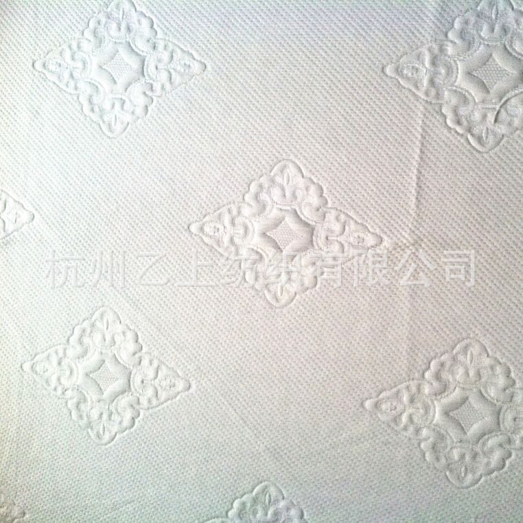 厂家直销订做针织床垫面料，单面色织提花空气层，席梦丝乳胶8855