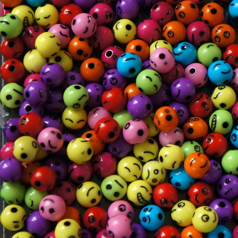 Colorful children's jewelry accessories DIY beading materials, joy, anger, sorrow and happiness expression character beads, educational game beading detail image 6