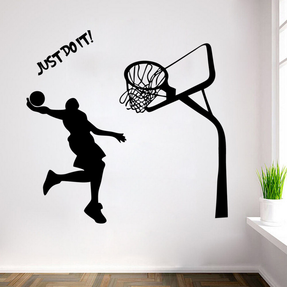 Joueur De Basket Dunk Muraux Murs Removeable Art Décor Bricolage Wall