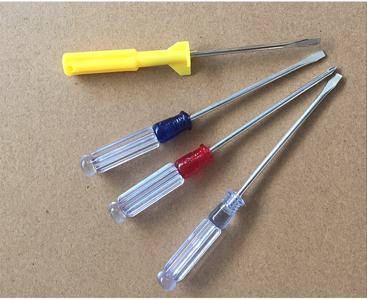 透明柄一字螺丝刀 迷你水晶柄起子螺丝刀 家用改锥螺丝刀厂家直销