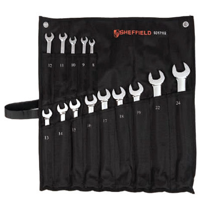 钢盾工具 14件套铬钒钢公制两用扳手 梅开扳手套装S017102