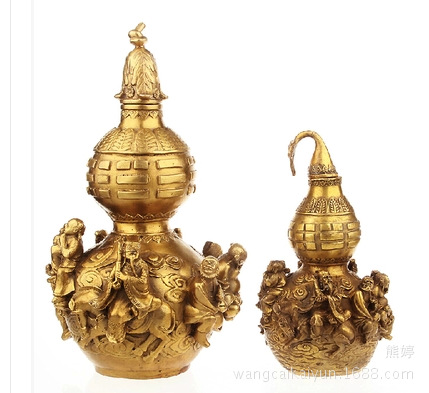 铜葫芦摆件八仙葫芦开盖葫芦八仙葫芦铜工艺品