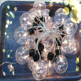厂家批发优质透明球泡灯圣诞灯装饰LED1米10灯RGB太阳能灯串