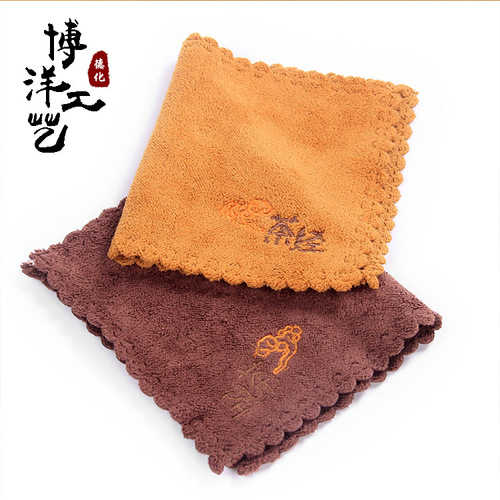Cotton tea towel, absorbent thickened tea cloth, new tea ceremony accessories, factory direct sales and wholesale, customized logo