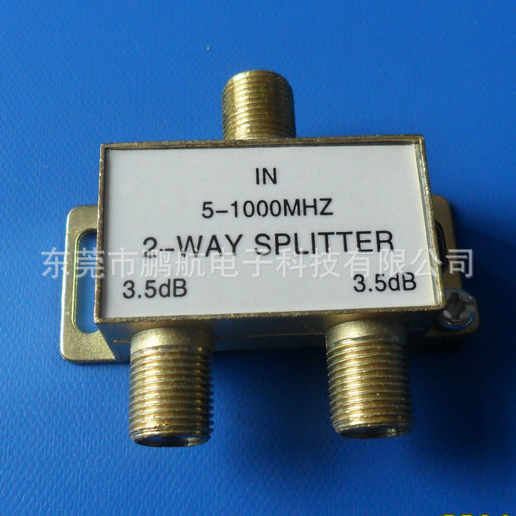 Power distributor distributor-2-1 in 2 out-5-1000MHZ-stamping-imitation gold branch distributor