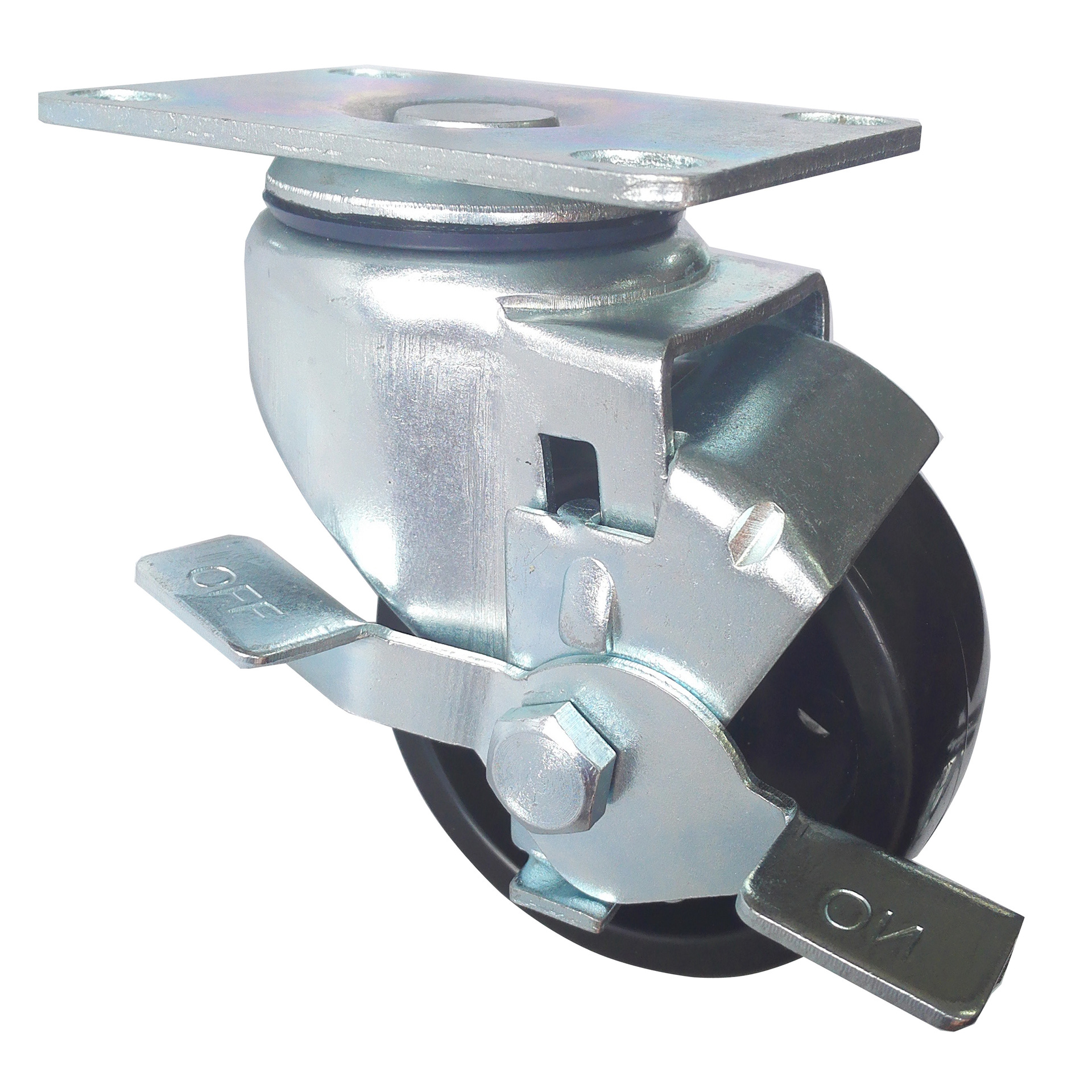 大胜供应3寸聚丙PP平底边刹工业脚轮超市万向脚轮 静音耐磨