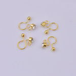 供应批发DIY无耳洞可粘配饰贴片U形耳环配件 有吊圈镶钻耳饰配件