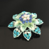 High-end metal brooch, silver universal accessory lapel pin, flowered, wholesale