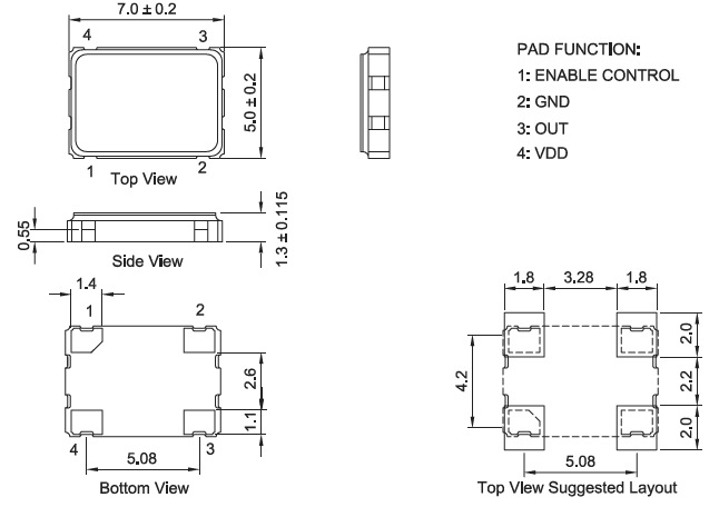 贴片晶振_jy贴片有源振荡器 7050 3.3有源贴片