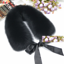 仿狐狸毛飘带款大毛领  冬季貉子毛羽绒服派克服配饰毛领