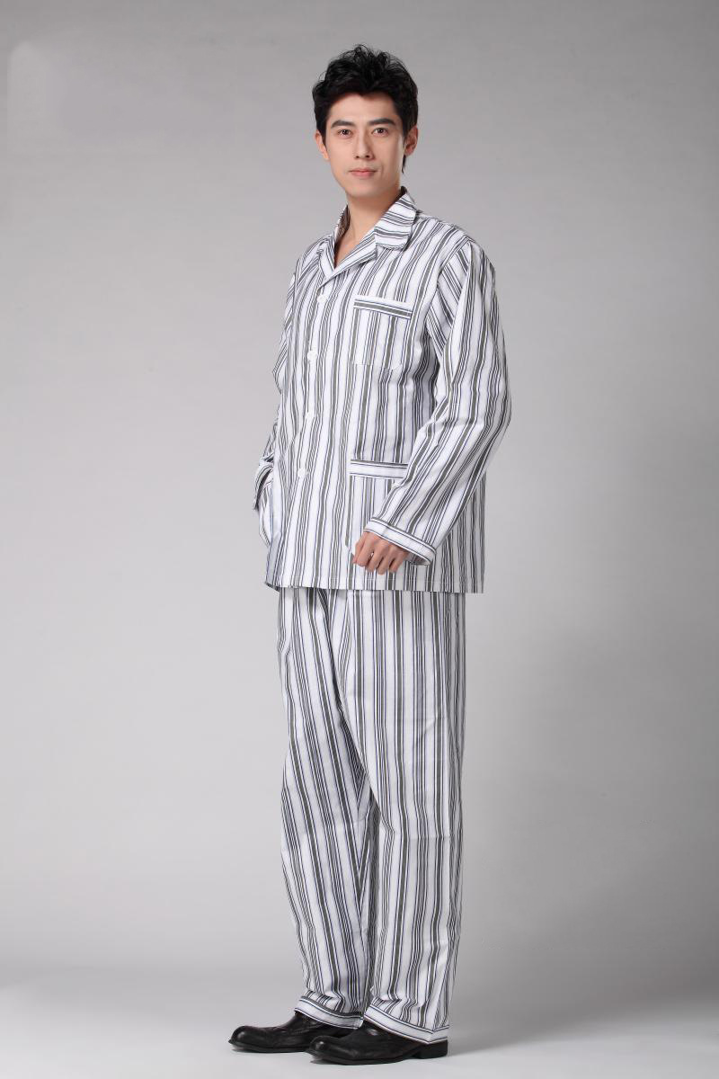 纯棉长袖病号服 医院耐高温病人服套装 病员服蓝白条患者服-阿里巴巴