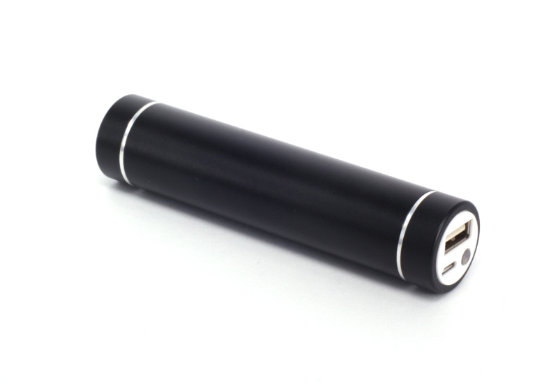 单节外贸出口礼品圆柱LED带灯2600mah铝合金移动电源 圆筒充电宝