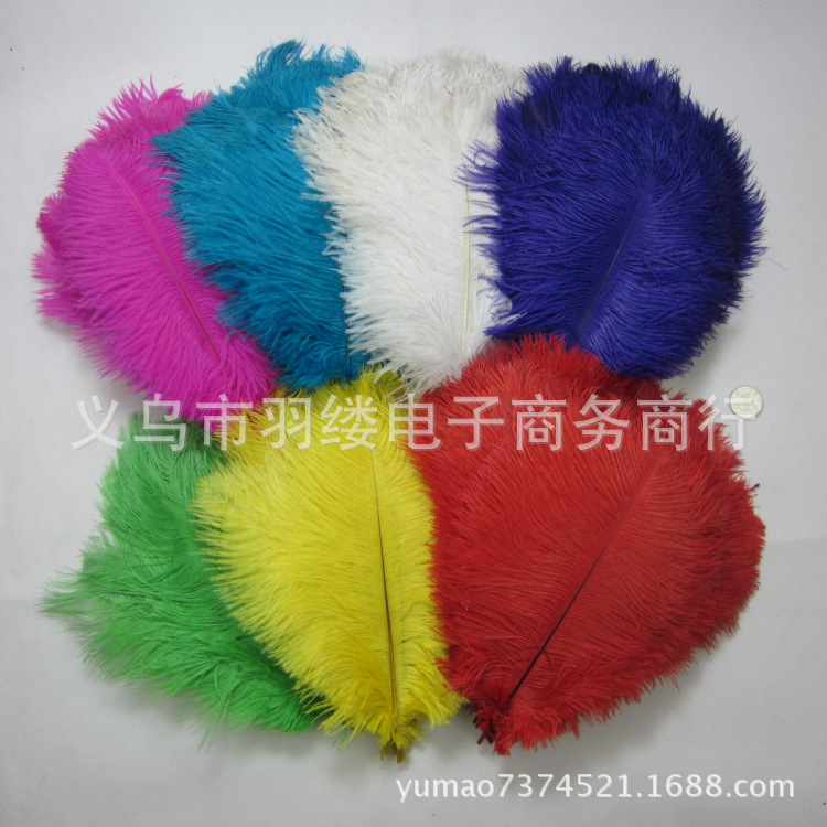 专业批发鸵鸟毛25-30cm婚庆插花舞台演出羽毛、多色现货 厂家直销|ms