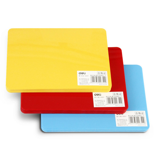 Deli 9351 color PP copy board student writing plastic pad for office study