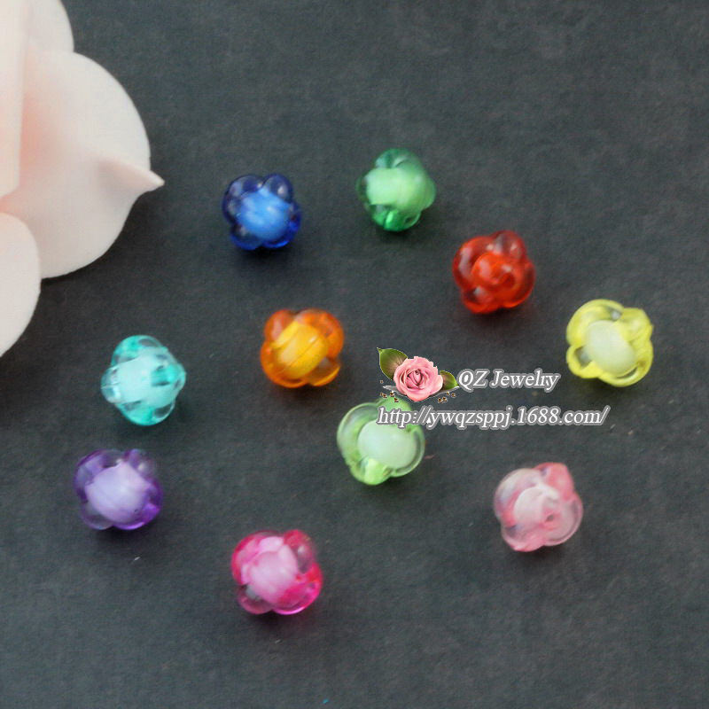 Factory direct sales of flying saucer beads, middle beads, Chinese knot woven lantern beads, DIY decorative accessories, inner colored beads detail image 3
