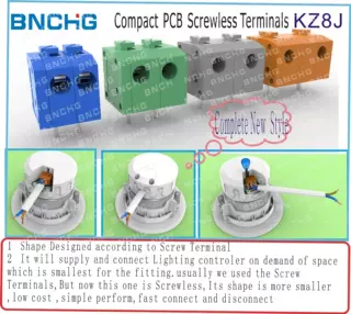 LED灯专用免螺丝固定接线端子 照明连接器 按压式 弹簧式PCB接线