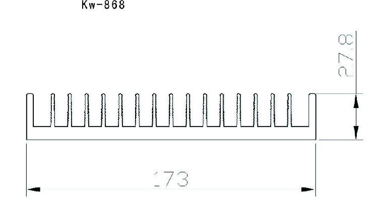 宽度273mm,厚度26mm 模块散热器 郑州电子散热器 铝型材 冲压铝板