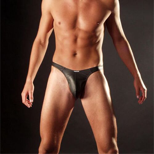 Anti-leather patent leather nightclub U-convex low-waist underwear cool T-pants men's thong