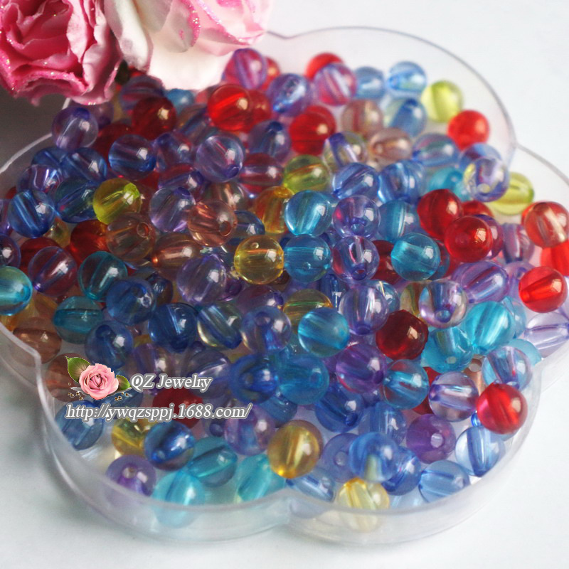 6mm透明亚克力圆珠 家居装饰门帘珠/帘串珠 透明光珠 手工材料详情图6