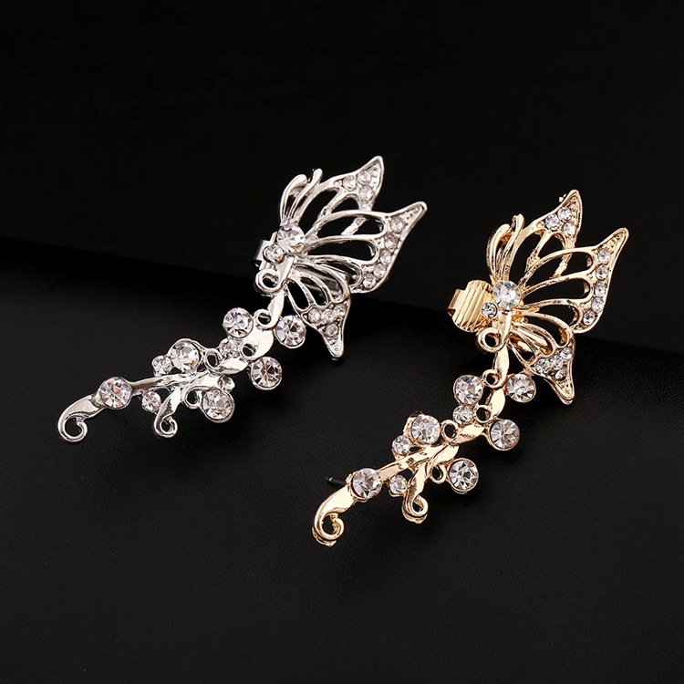 Clip D&#39;oreille En Forme De Papillon En Forme De Papillon En Diamant De Mode Exquis display picture 12