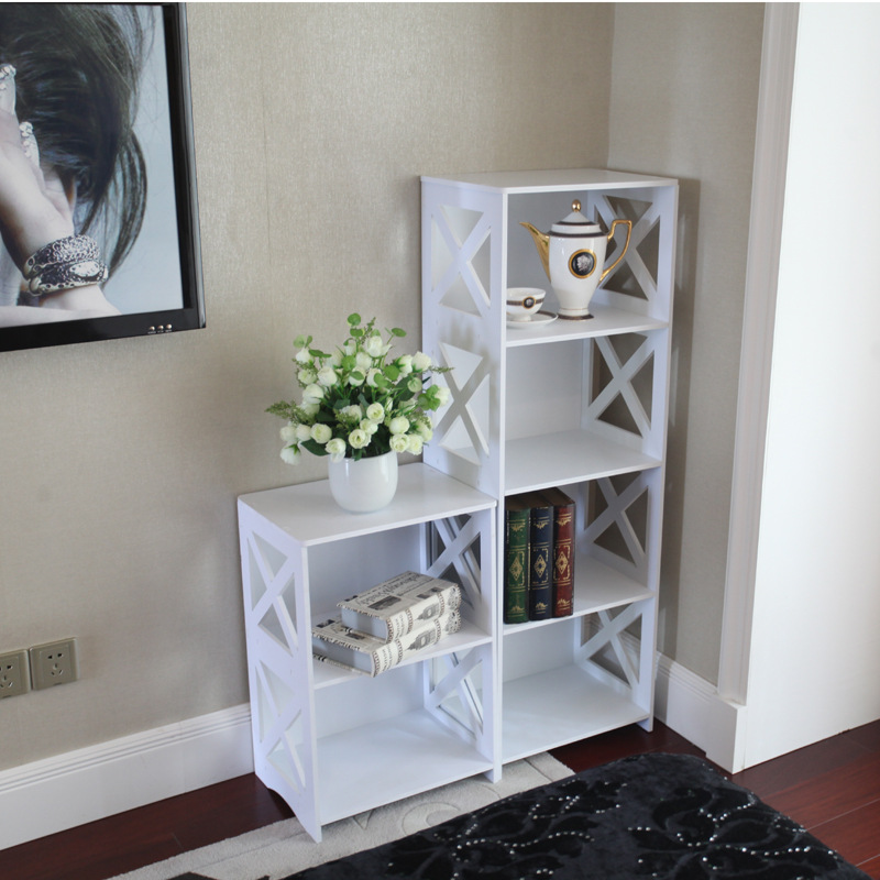 北嶼置物架收納架簡約置物架木塑板PVC貨架整理家居用品批發兼零