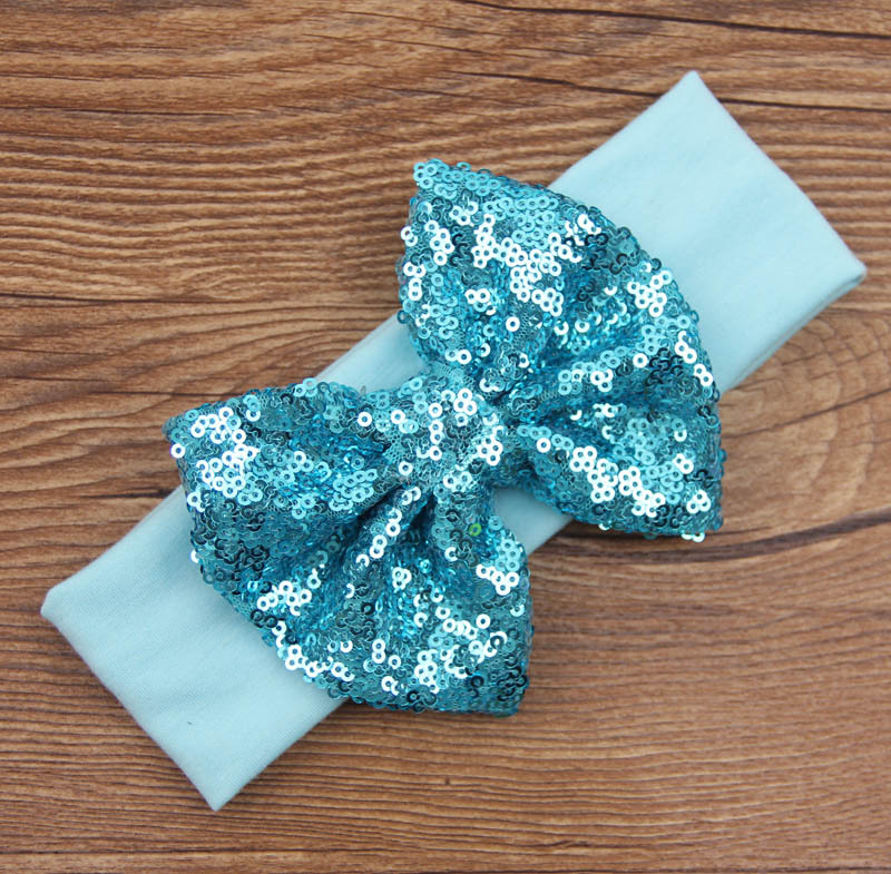 Children&#39;s Hair Band New Sequins Bow Hair Band Hair Accessories Christmas New Baby Gifts display picture 2