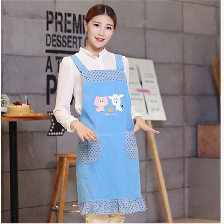 Personalizable dibujos animados de cerdo cachorro cafetería tienda de uñas kindergarten restaurante guardapolvos cocina moda coreana delantal