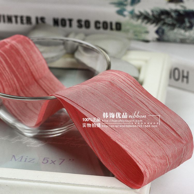 Impresión de la cinta arco regalo cuerda cinta plisada coreana accesorios de embalaje en stock al por mayor Corea del Sur cinta de poliéster