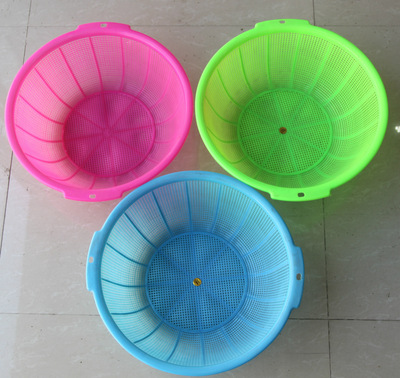 Supplying 35 Binaural New material Plastic Rice basket Food basket pinkycolor Fruits Basket Leach basket caliber 34cm