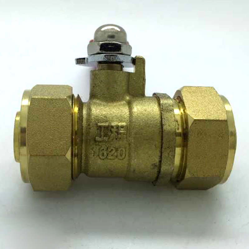 信业黄铜铝塑管专用球阀 双头螺纹球阀厂家 卡套式1216 1620球阀