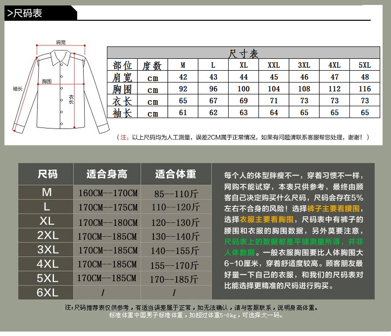 尺碼表