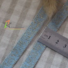 1.2cm藍色金絲全棉針織帶 箱包圍邊包邊帶 服裝輔料 產品裝飾帶